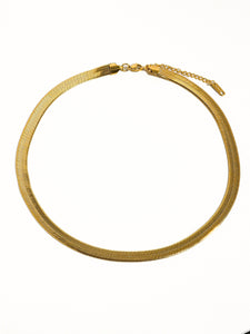 Juliana 18K Gold Non-Tarnish Flat Bold Snake Chain Necklace