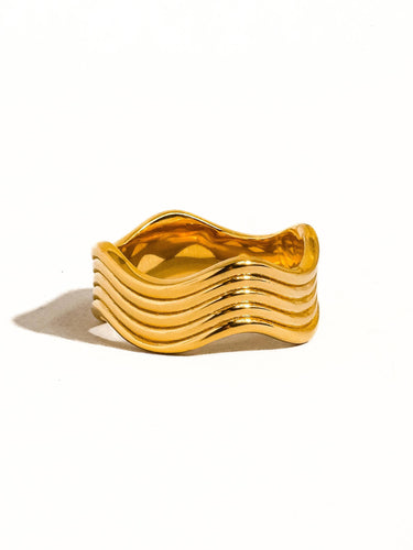 Ivan 18K Gold Non-Tarnish Wavy Ring