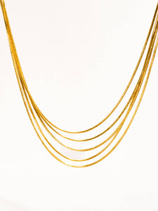 Parie 18K Gold Non-Tarnish Layered Chain Necklace