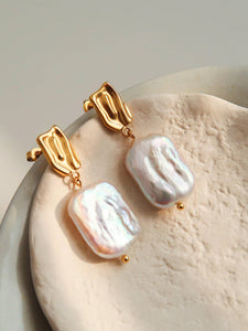 Charis Non-Tarnish Baroque Pearl Gold Earring