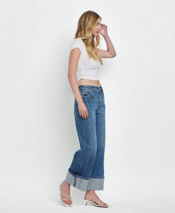 Super High Rise Cuff Baggy Jeans