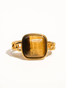 Oriana Non-Tarnish Gemstone Chain Ring