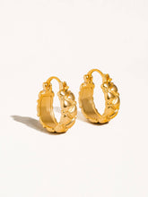 Load image into Gallery viewer, Revenir 18K Gold Patterned Hoop Earring