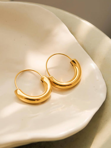 Mackenzie 18K Non-Tarnish U-Shape Hoop Earring