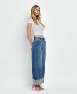 Super High Rise Cuff Baggy Jeans