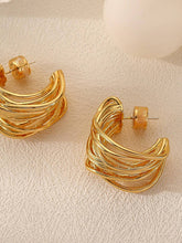 Load image into Gallery viewer, Noemie 18k Gold String C Hoop Huggie Earring