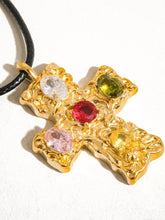 Load image into Gallery viewer, Cole 18K Gold Non-Tarnish Large Cross Necklace