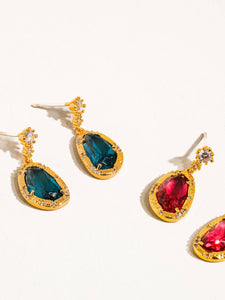 Tria 18K Gold Dressy Gemstone Statement Earring