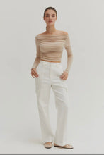 Load image into Gallery viewer, Taylor Ruched Off Shoulder Top Oatmeal