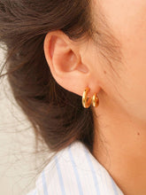 Load image into Gallery viewer, Maddison-Gold Non-Tarnish Double C Hoop Earring