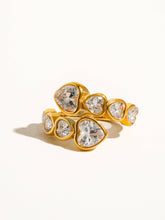 Load image into Gallery viewer, Wyatt 18K Gold Non-Tarnish Rhinestone Heart Ring