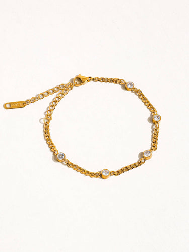 Cyrus 18K Gold Non-Tarnish CZ Chain Bracelet