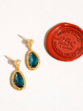 Load image into Gallery viewer, Tria 18K Gold Dressy Gemstone Statement Earring