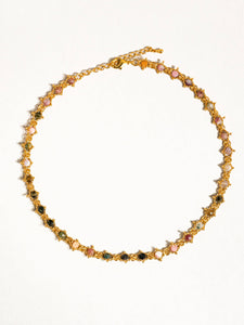 Skylar 18K Gold Multi-Stone Chained Bracelet & Necklace