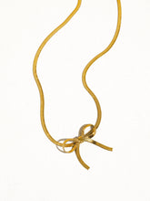 Load image into Gallery viewer, Marie 18K Gold Non-Tarnish Flat Snake Bow Choker