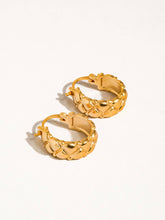 Load image into Gallery viewer, Revenir 18K Gold Patterned Hoop Earring