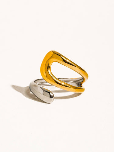 Vill 18K Gold Non-Tarnish Two Toned Ring