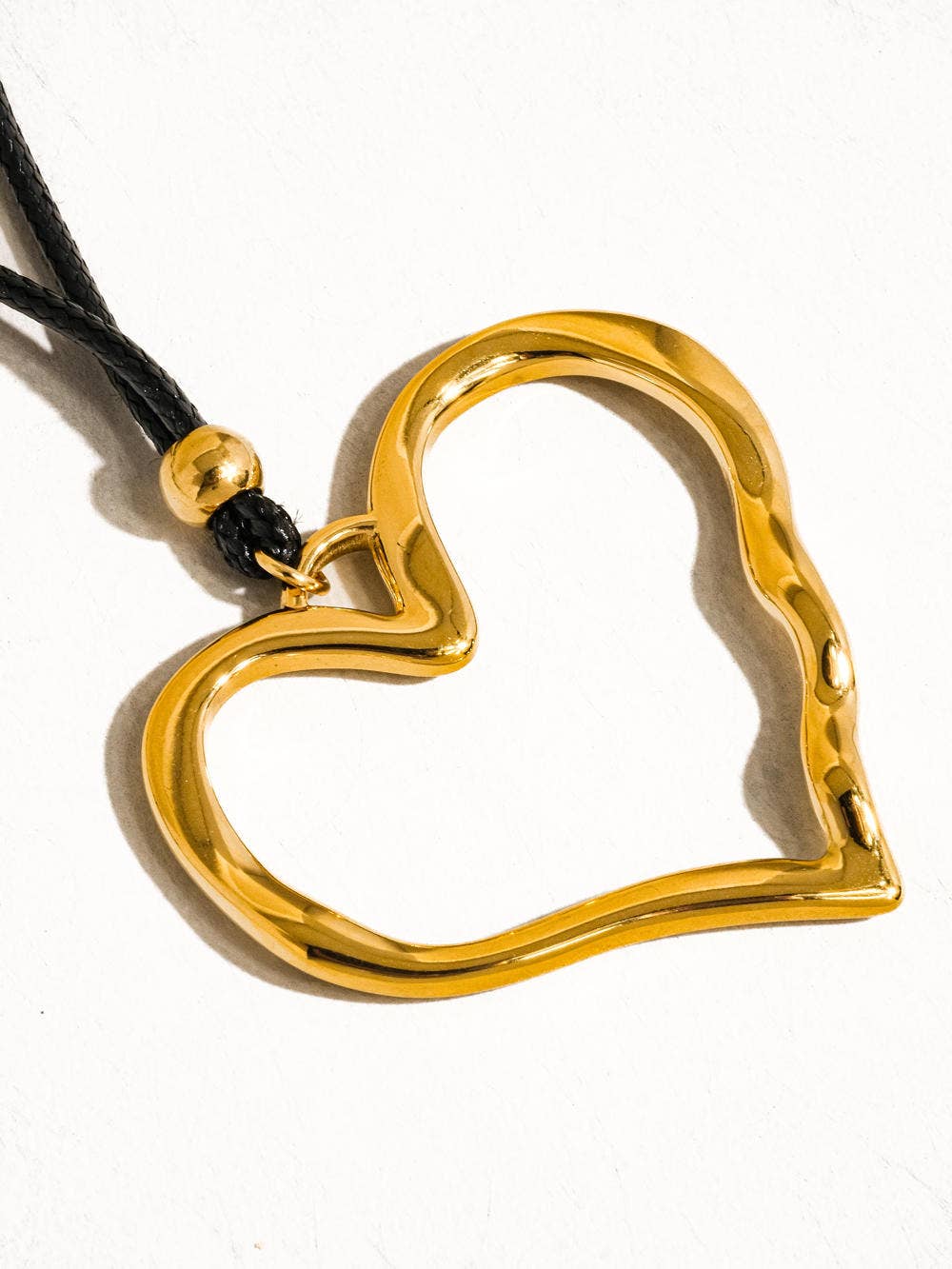 Jeffrey 18K Gold Non-Tarnish Large Heart Necklace