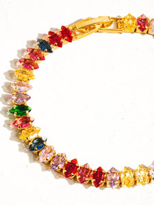 Starlight 18K Gold Multicolor Bold CZ Chain Bracelet