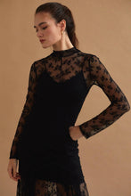 Load image into Gallery viewer, Scarlett Mock Neck Lace Maxi Dress