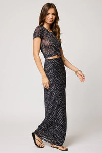 Mesh Get Together Maxi Skirt in Pallini Nero