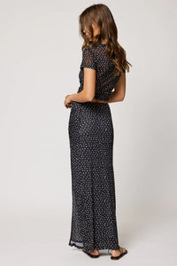 Mesh Get Together Maxi Skirt in Pallini Nero