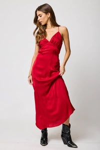 Silky Lucia Maxi Dress-Scarlet