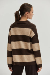 Ellie Striped Polo Sweater