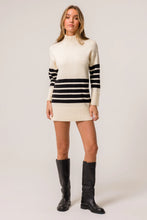 Load image into Gallery viewer, Midweight knit fabric
Pull-on styling
Ribbed cuffs, neckline and hem
sweater dress
black and white 