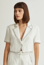 Load image into Gallery viewer, Jessie Contrast Stitch Blazer Top