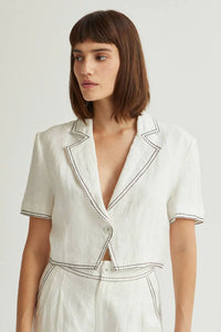 Jessie Contrast Stitch Blazer Top