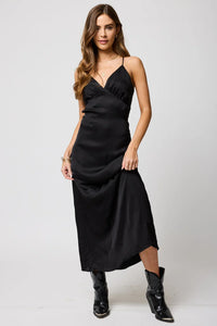 Silky Lucia Maxi Dress-Black