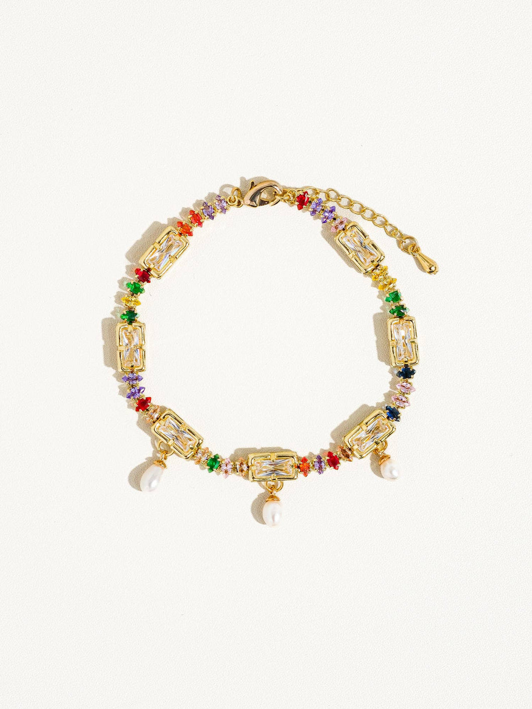 Brillare 14K Bracelet with Multicolor Oval Gemstone