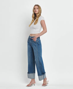 Super High Rise Cuff Baggy Jeans