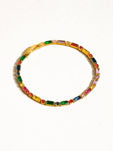 Shiloh 18K Gold Multicolor CZ Chain Bracelet