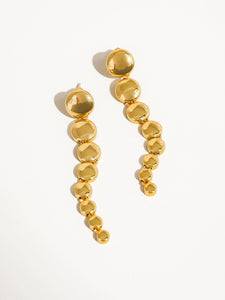 Pallas 18K Gold Round Drop Earring