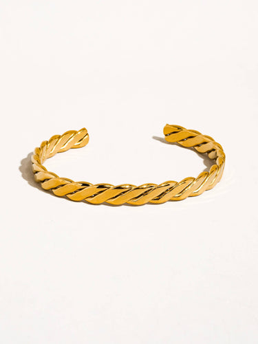 Bénir 18K Gold Non-Tarnish Braided Thin Bangle