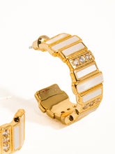Load image into Gallery viewer, Jesse 18K Gold CZ Dressy C-Hoop Earring