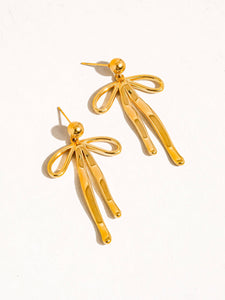 Oliver 18K Gold Non-Tarnish Bow Dangle Earring