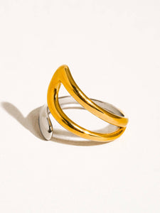 Vill 18K Gold Non-Tarnish Two Toned Ring